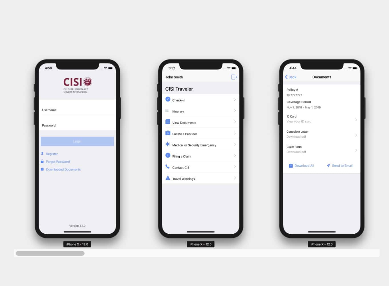 CISI APP screenshots